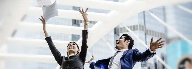 Professionals celebrating